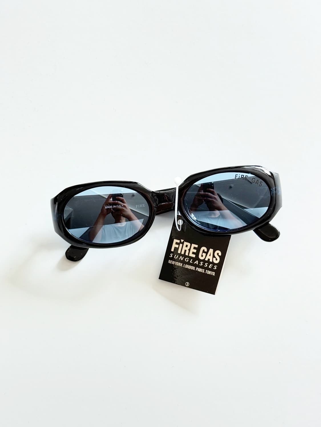 90s FIRE GAS 볼드 스퀘어 블루틴트 빈티지 선글라스 상품이미지2