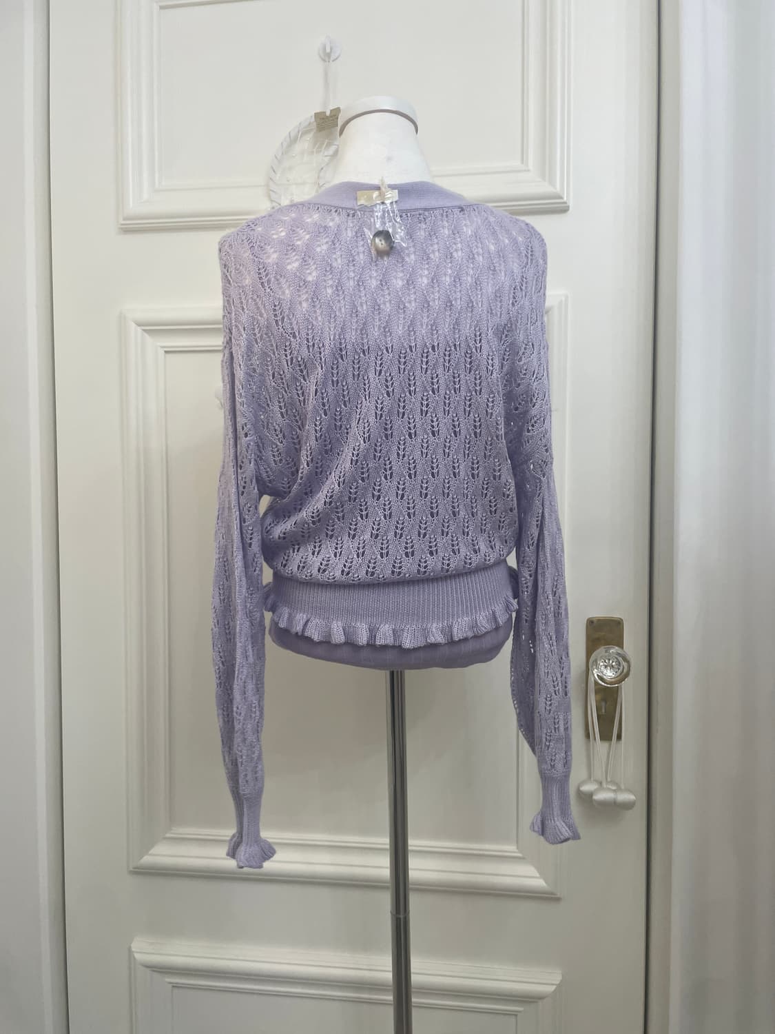 lavender crochet crop cardigan&lace poin 상품이미지3