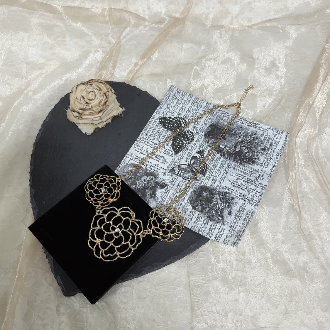 빈티지 동백꽃 오리엔탈 목걸이 상품이미지2