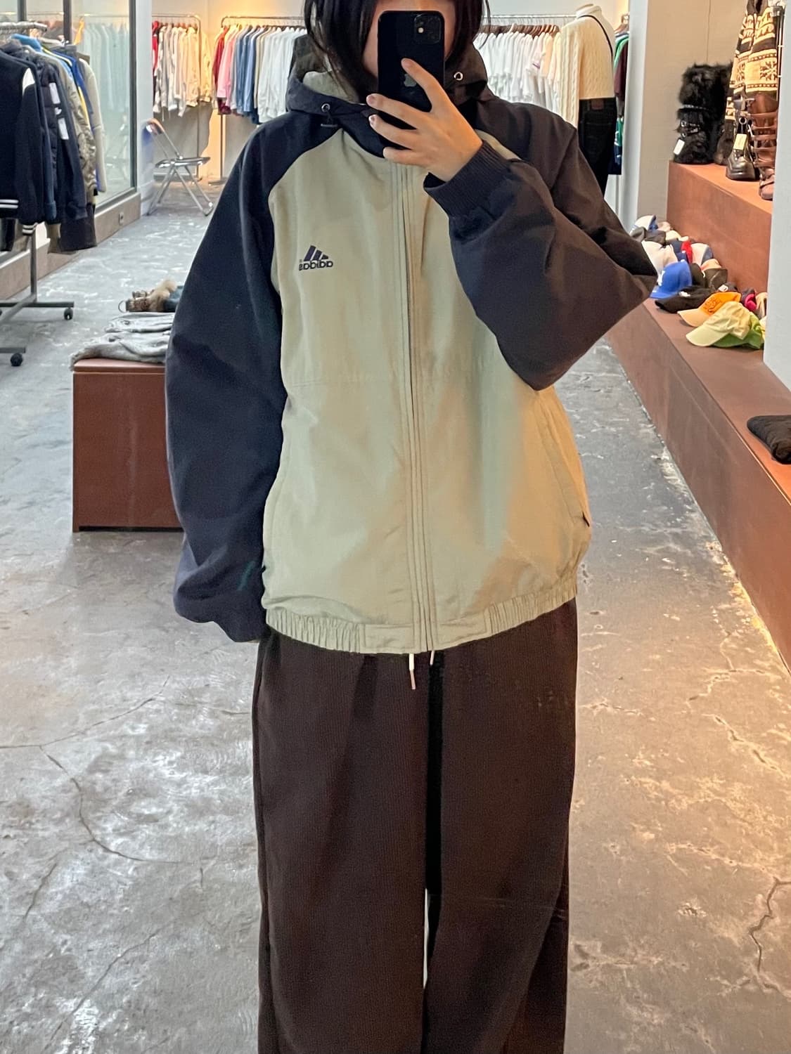 아디다스 올드스쿨 배색 후드 바람막이 자켓 H840 상품이미지1