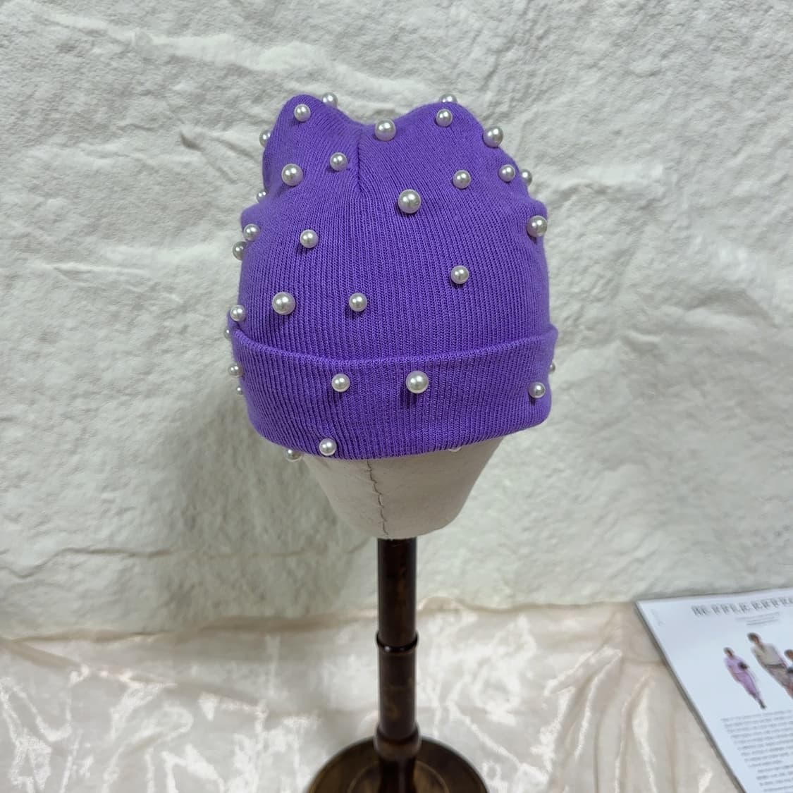 빈티지 진주 니트모자 상품이미지3