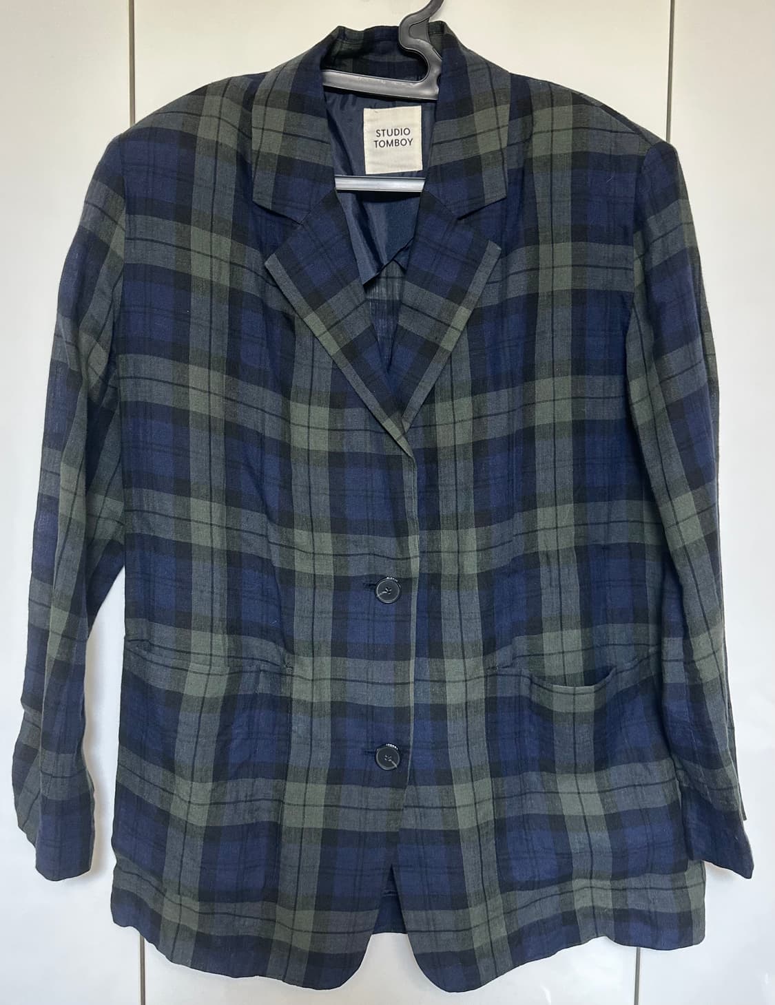 스튜디오 톰보이 체크무늬 린넨 마자켓 상품이미지2