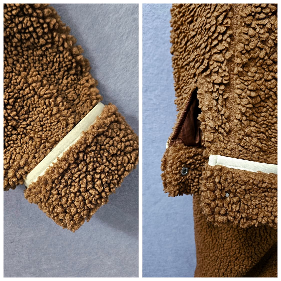 아디다스 쉐르파 롱 뽀글이 자켓 브라운 상품이미지5