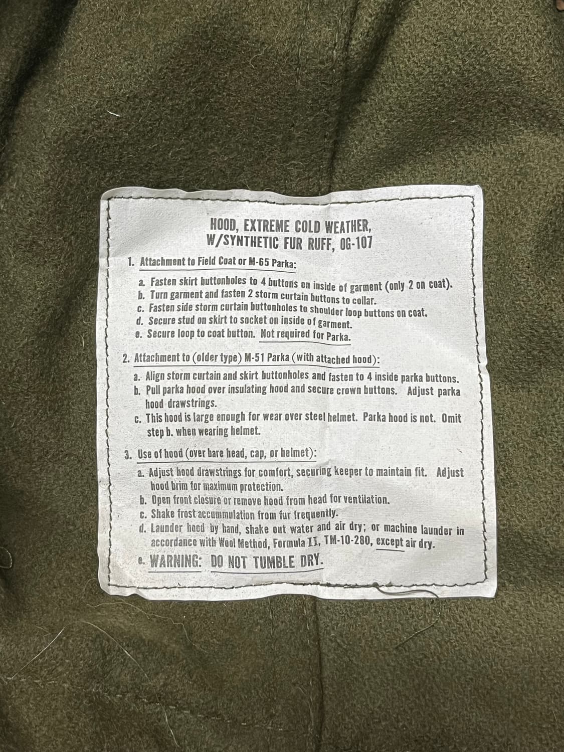 M65 피시테일 개파카 M 데드스탁 상품이미지10