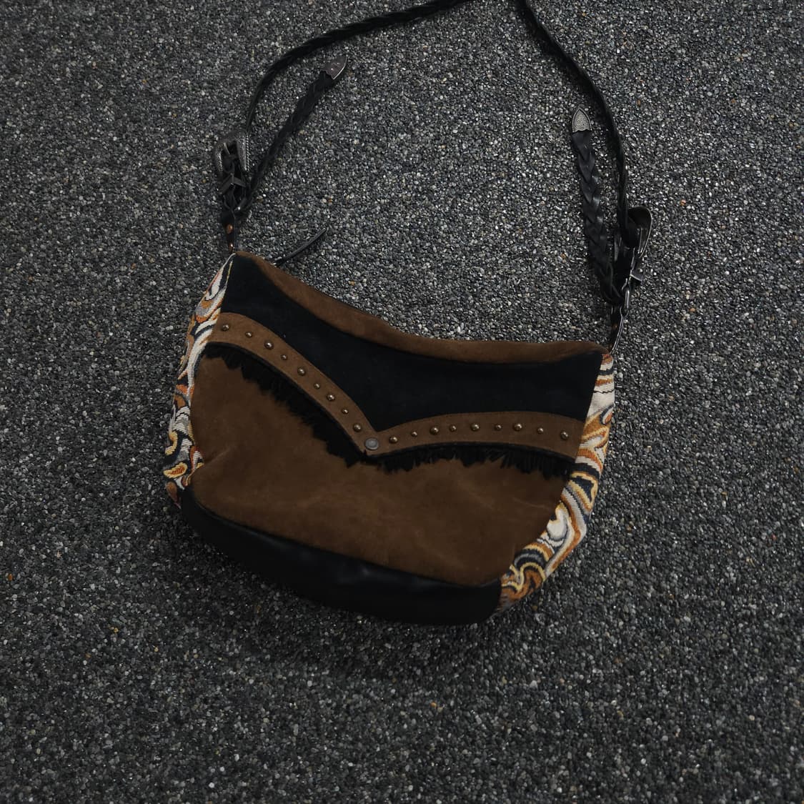 앤더슨벨 유니섹스 스웨이드 자카드 크로스 바디백 (OS) 상품이미지1