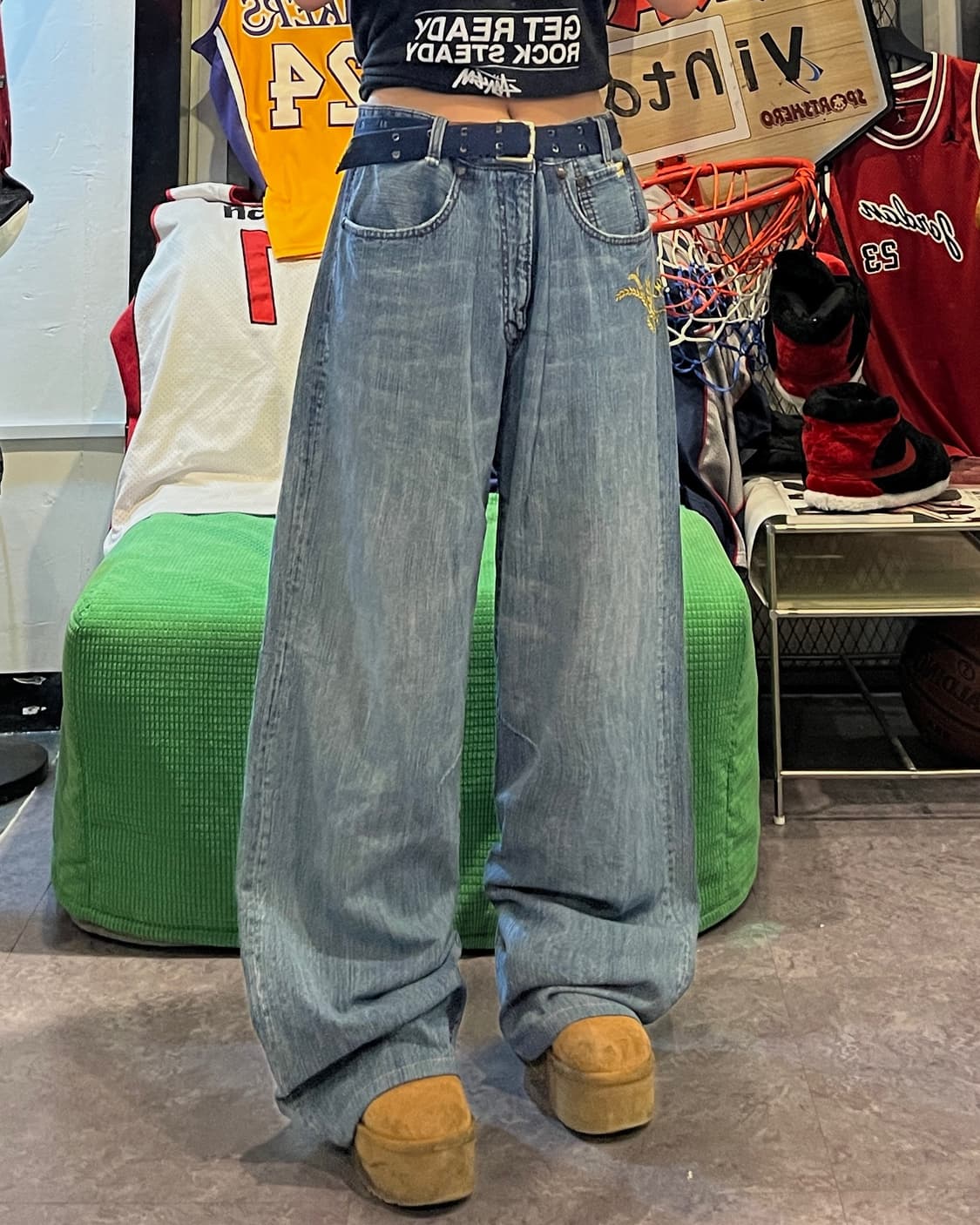 Lettering Denim pants 상품이미지2