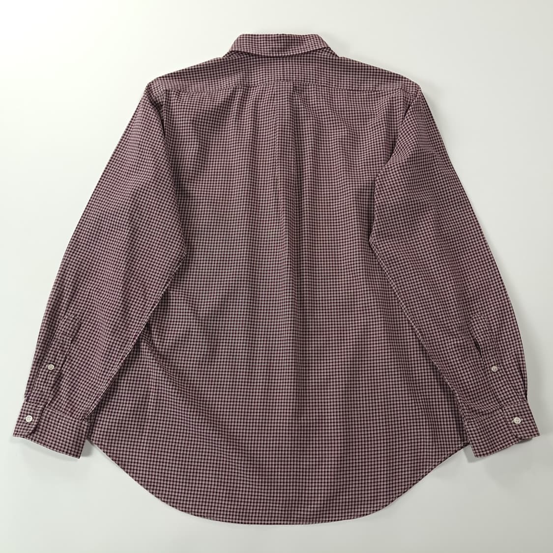 CK287 XL 폴로 90s 버건디 마이크로 타탄 체크 셔츠 남방 상품이미지6