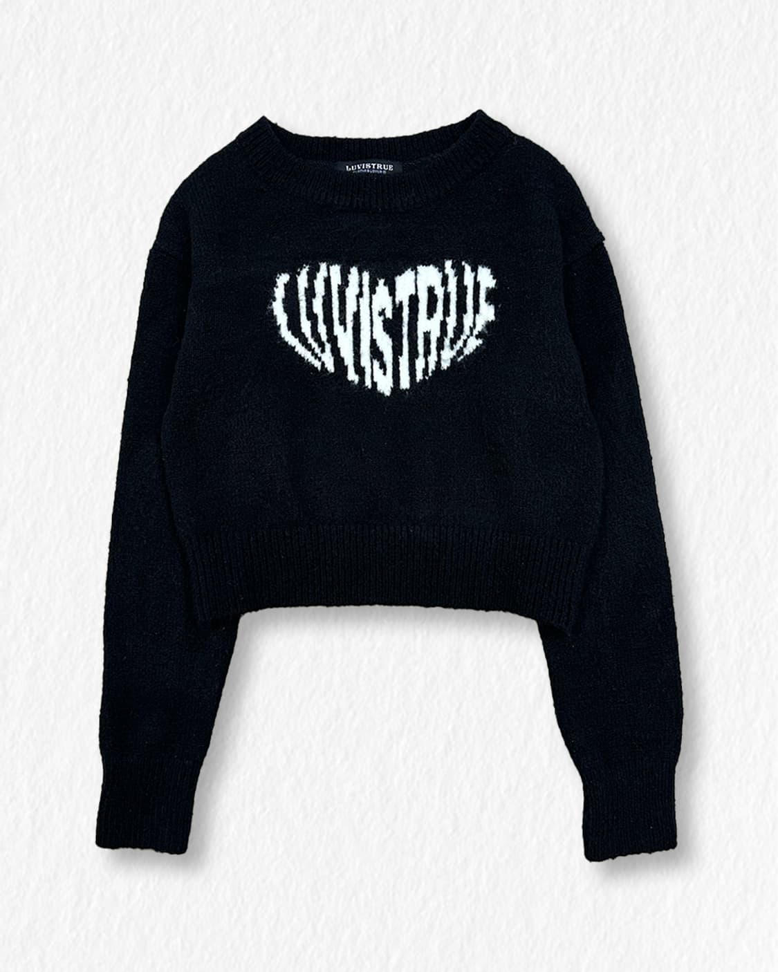 러브이즈트루 크롭 니트 블랙 상품이미지1