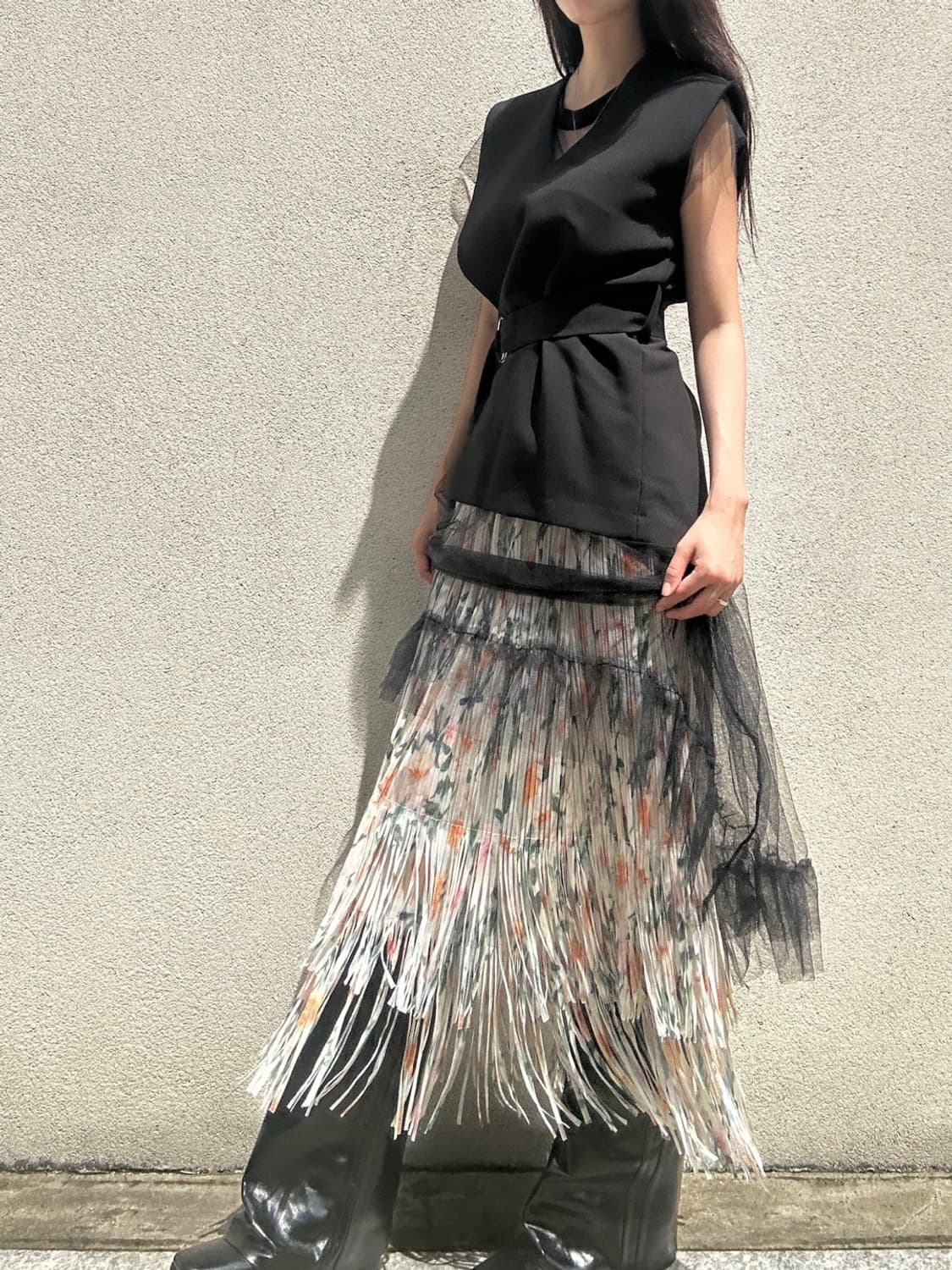 Brush pattern fringe art skirt  상품이미지6