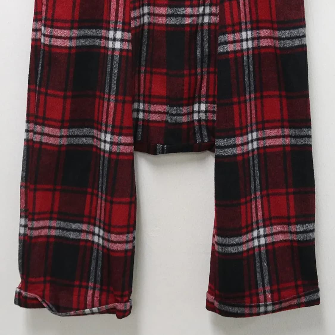 LUCY 레드 체크 유니크 울 혼방 배기 팬츠 61335 상품이미지4