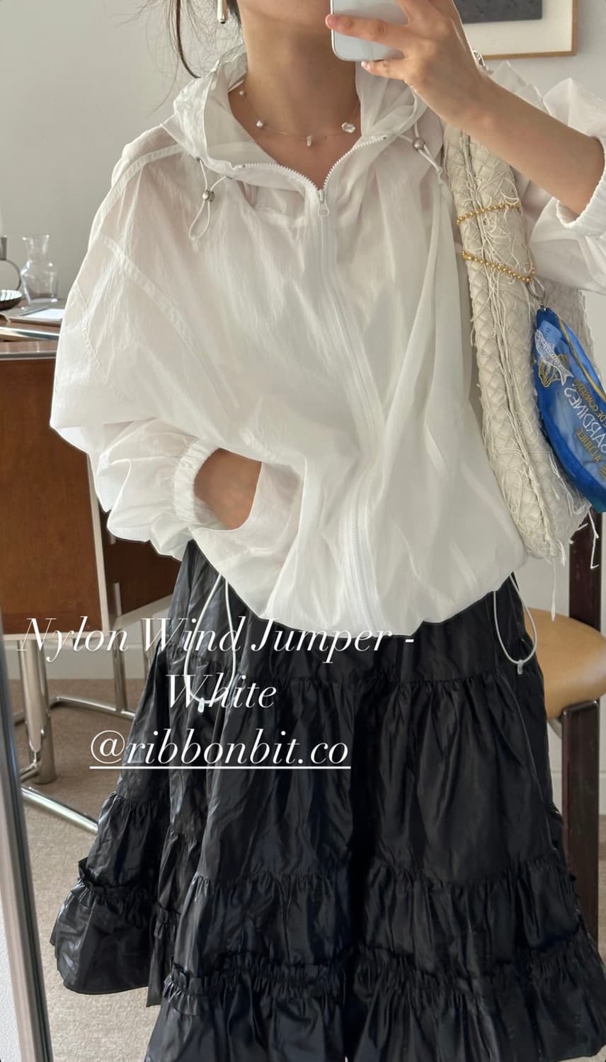 리본빛 Nylon Wind Jumper 윈드 점퍼 화이트 상품이미지9