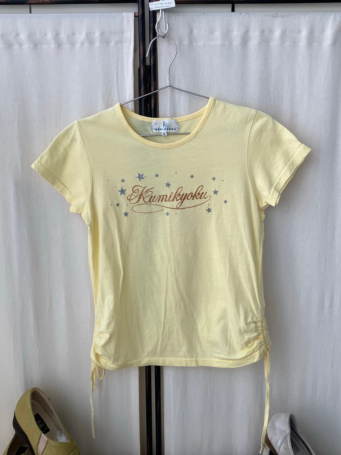 star printing shirring half t-shirt 상품이미지1