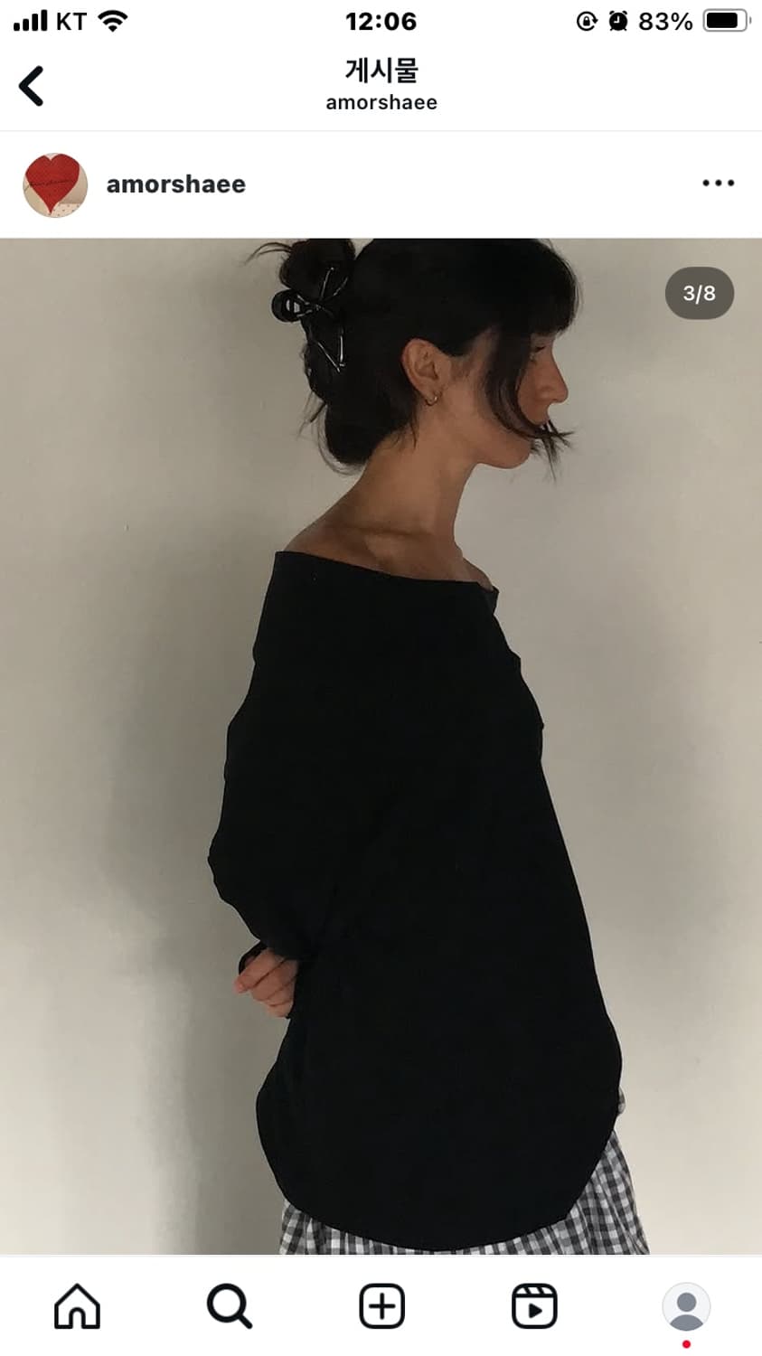 LINE SWEATSHIRT - BLACK 상품이미지2
