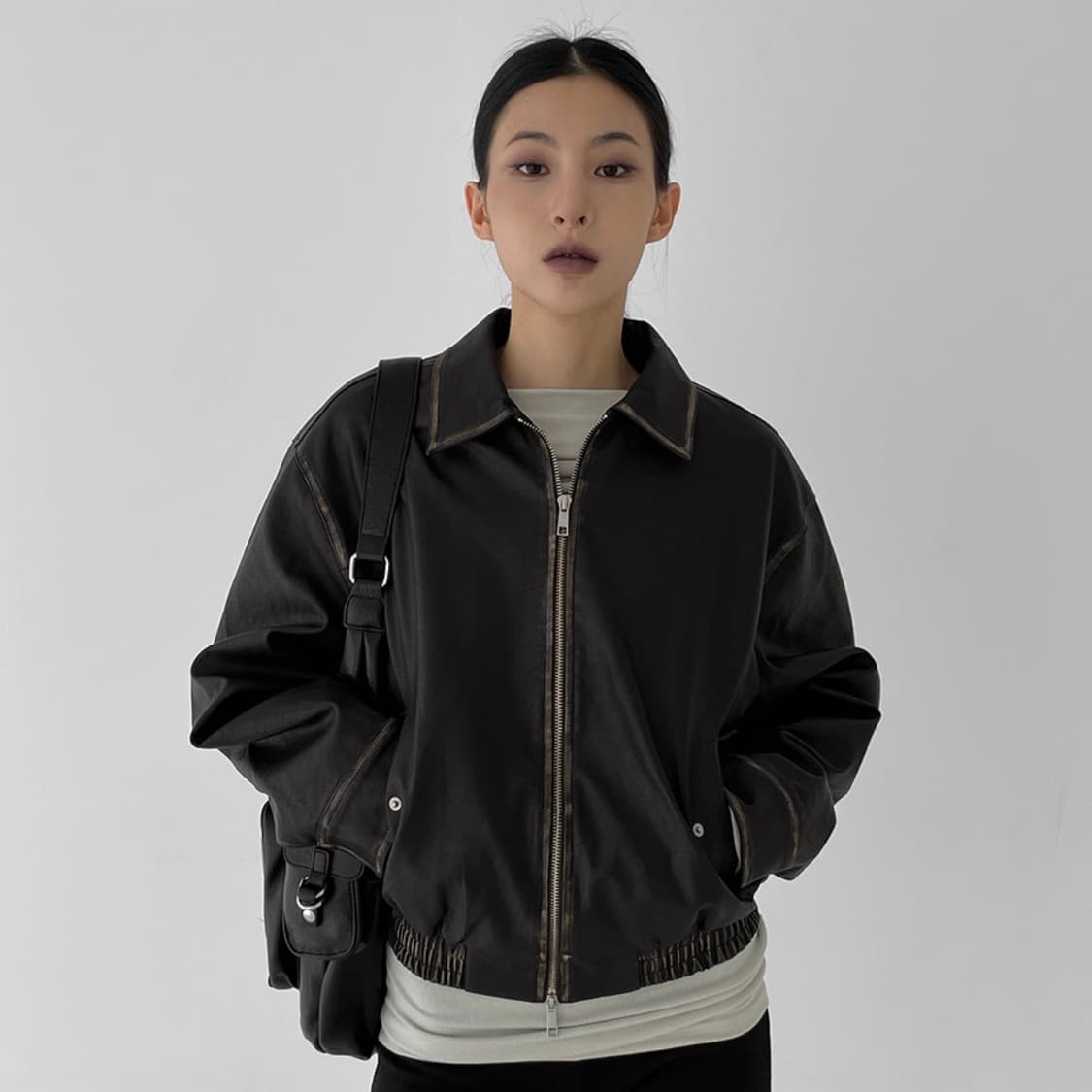 블랙업 Blackup 히벤 빈티지 레더점퍼 상품이미지2