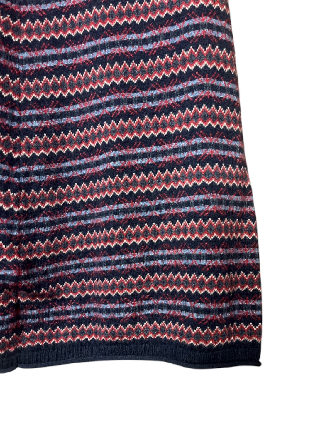 윈터 패턴 미디 니트웨어 스커트 • 휠라 네이비 블루 티 상품이미지3