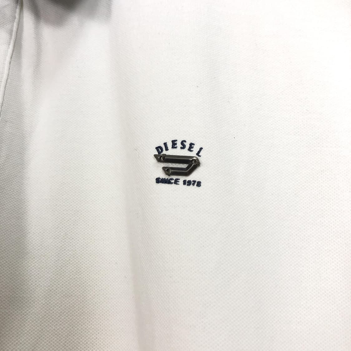 디젤 정품 d로고 데님카라 pk티 화이트 상품이미지2