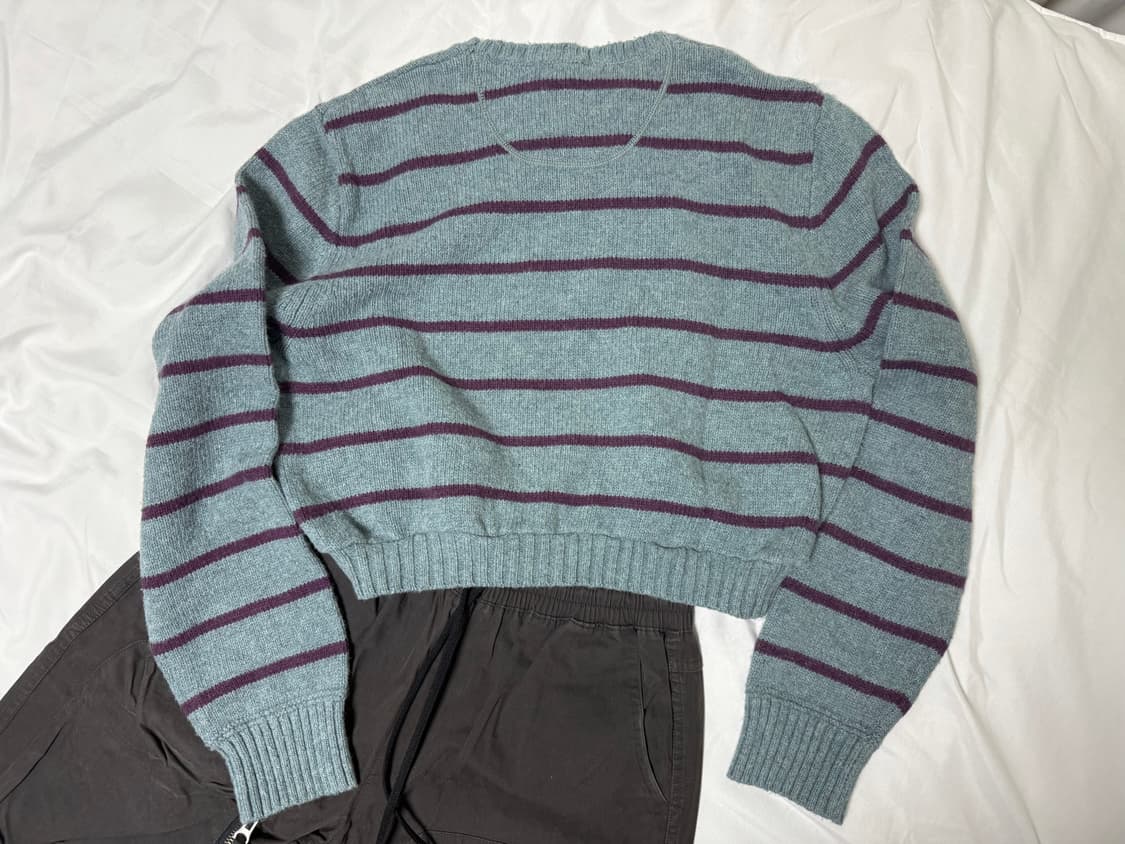 cropped striped knit top 상품이미지2