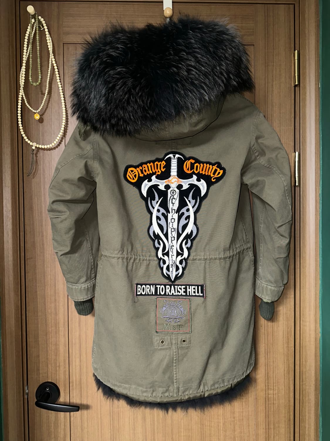 오렌지 카운티 쵸퍼스 자수 울프죠 야상 퍼자켓 패딩 펑크 N2B 밀리터리 상품이미지1