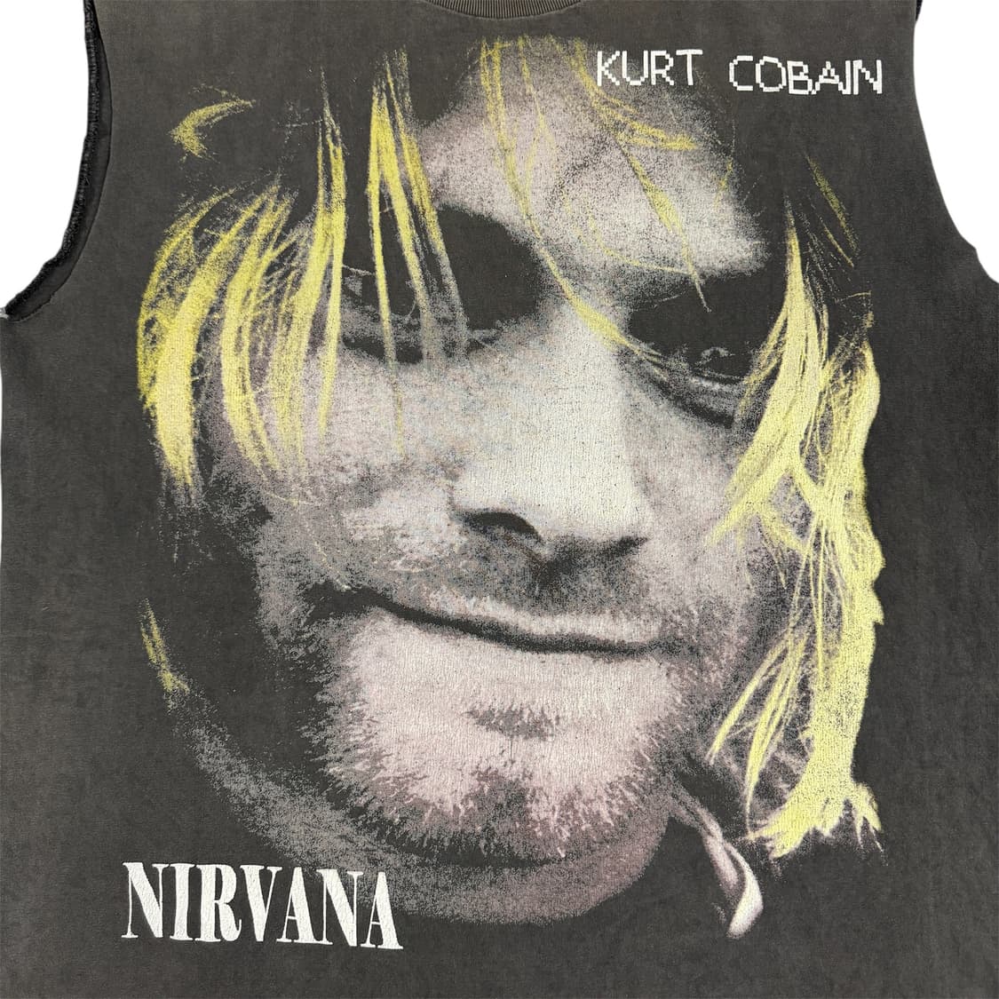 빈티지 90s 너바나 커트코베인 메모리얼 슬리브리스 티셔츠 상품이미지3