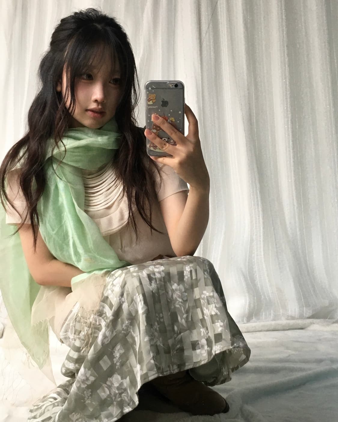 빈티지 애플 민트 페어리 플라워 소녀 코디세트 상품이미지1