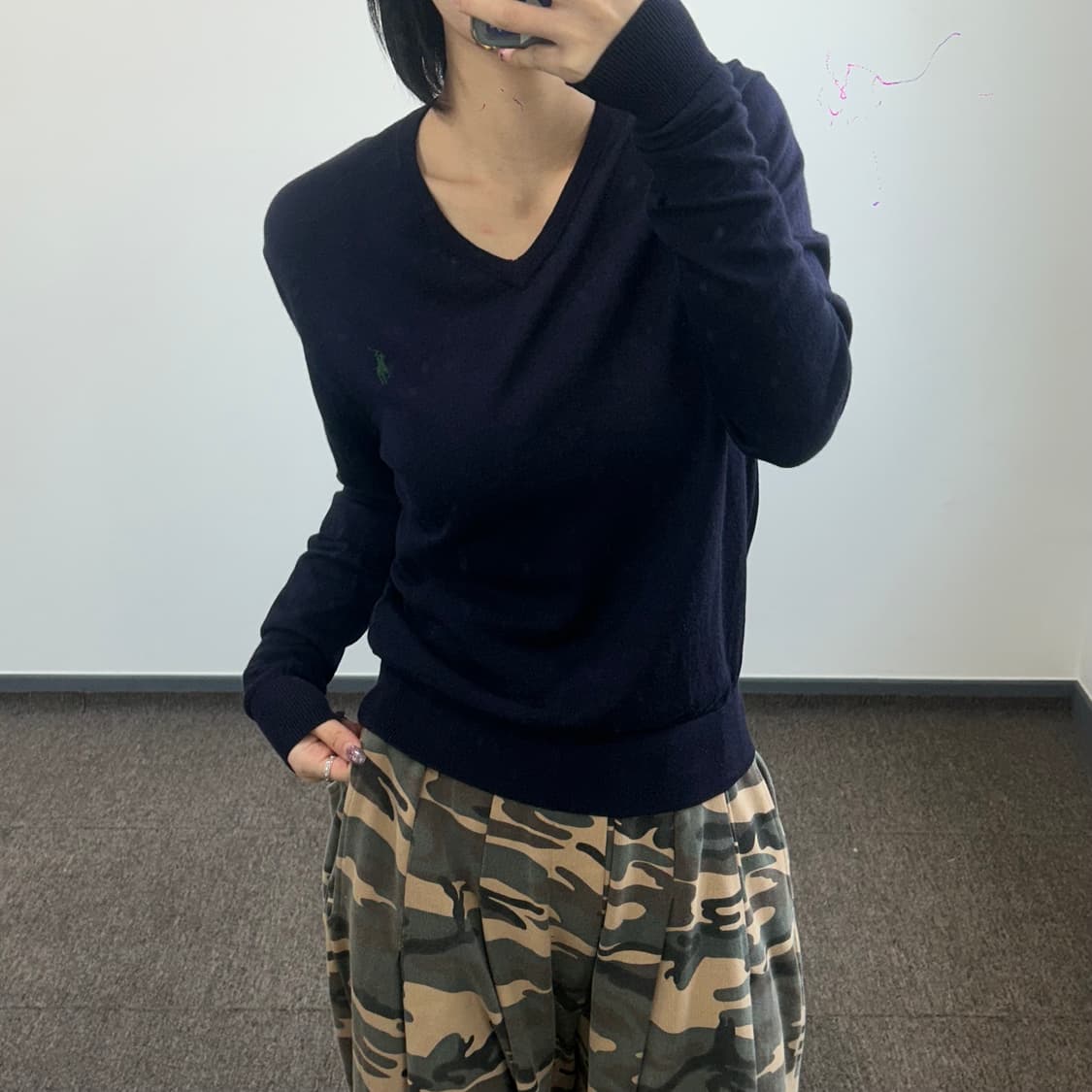 Polo 폴로 그린포니 네이비 브이넥 니트 상품이미지2