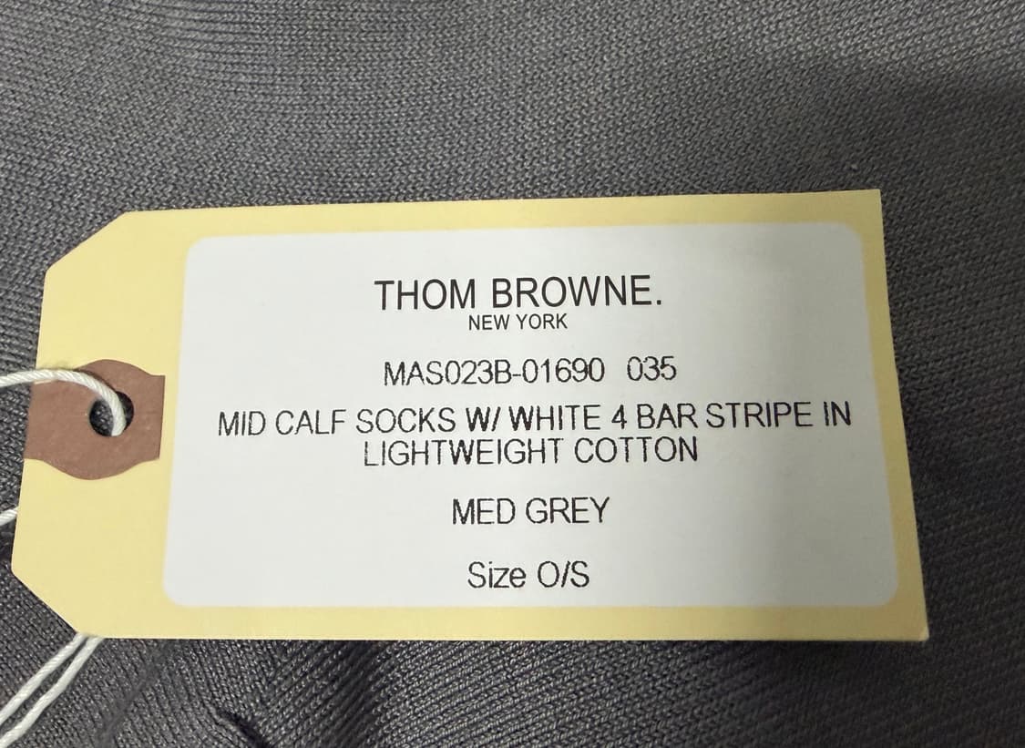 톰브라운 남성 미드 카프 삭스 MED GREY (살짝하자) 상품이미지3