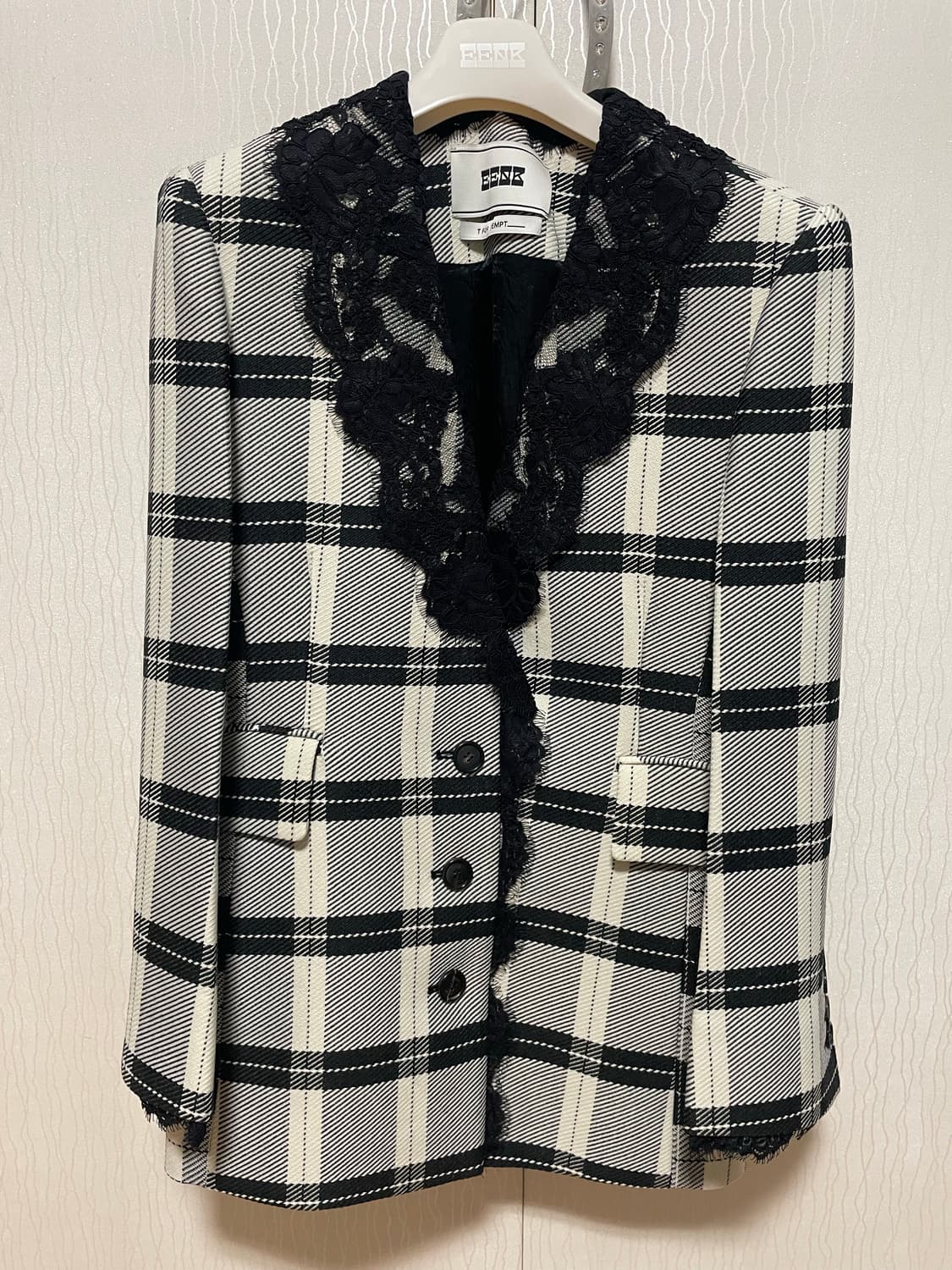 잉크 EENK 체크 레이스 자켓 (+옷걸이,비닐) 상품이미지1