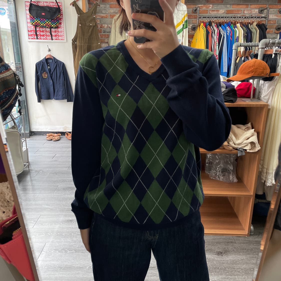 타미힐피거 아가일 니트 상품이미지4