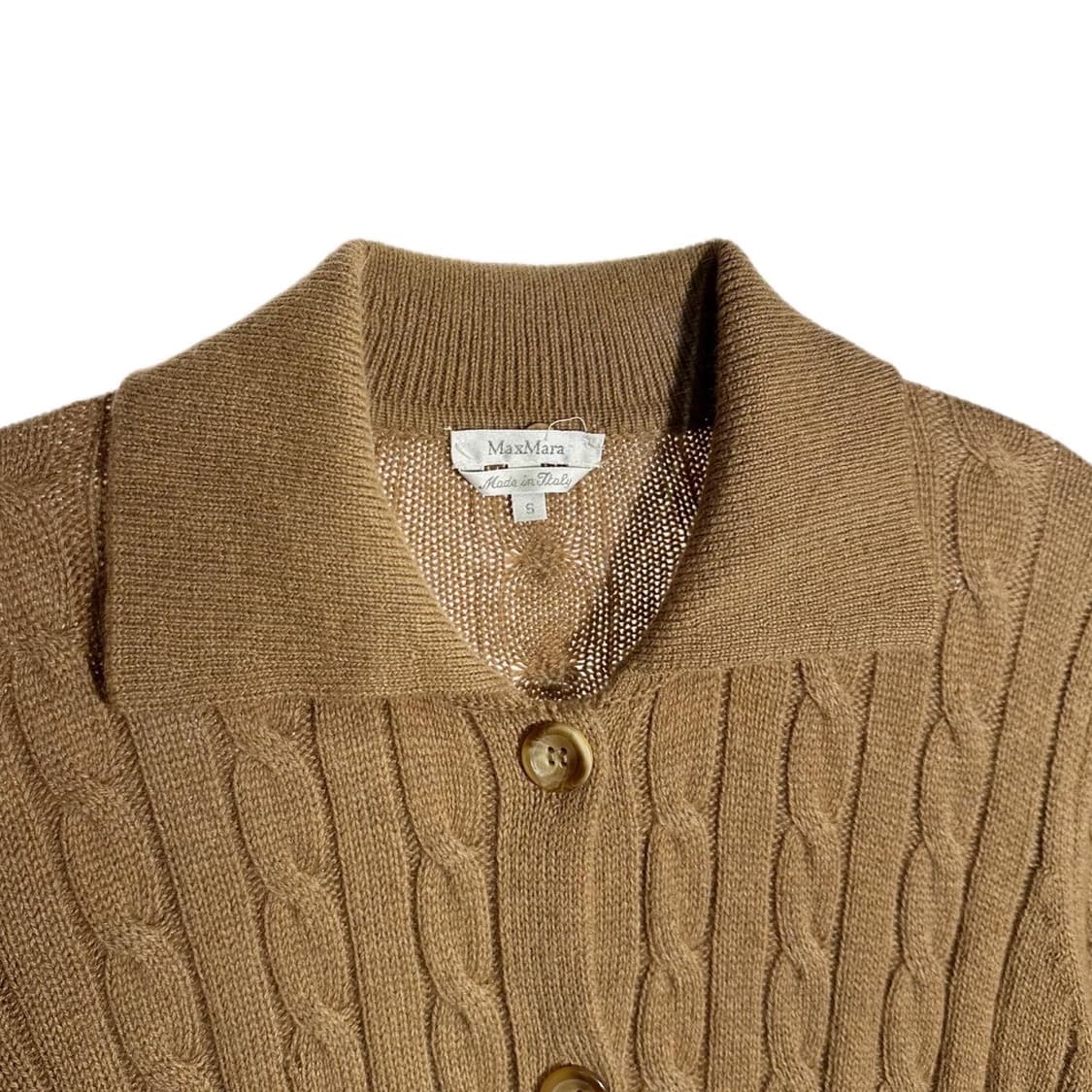 막스마라 앙고라 블렌드 케이블 카라 니트 가디건 상품이미지3