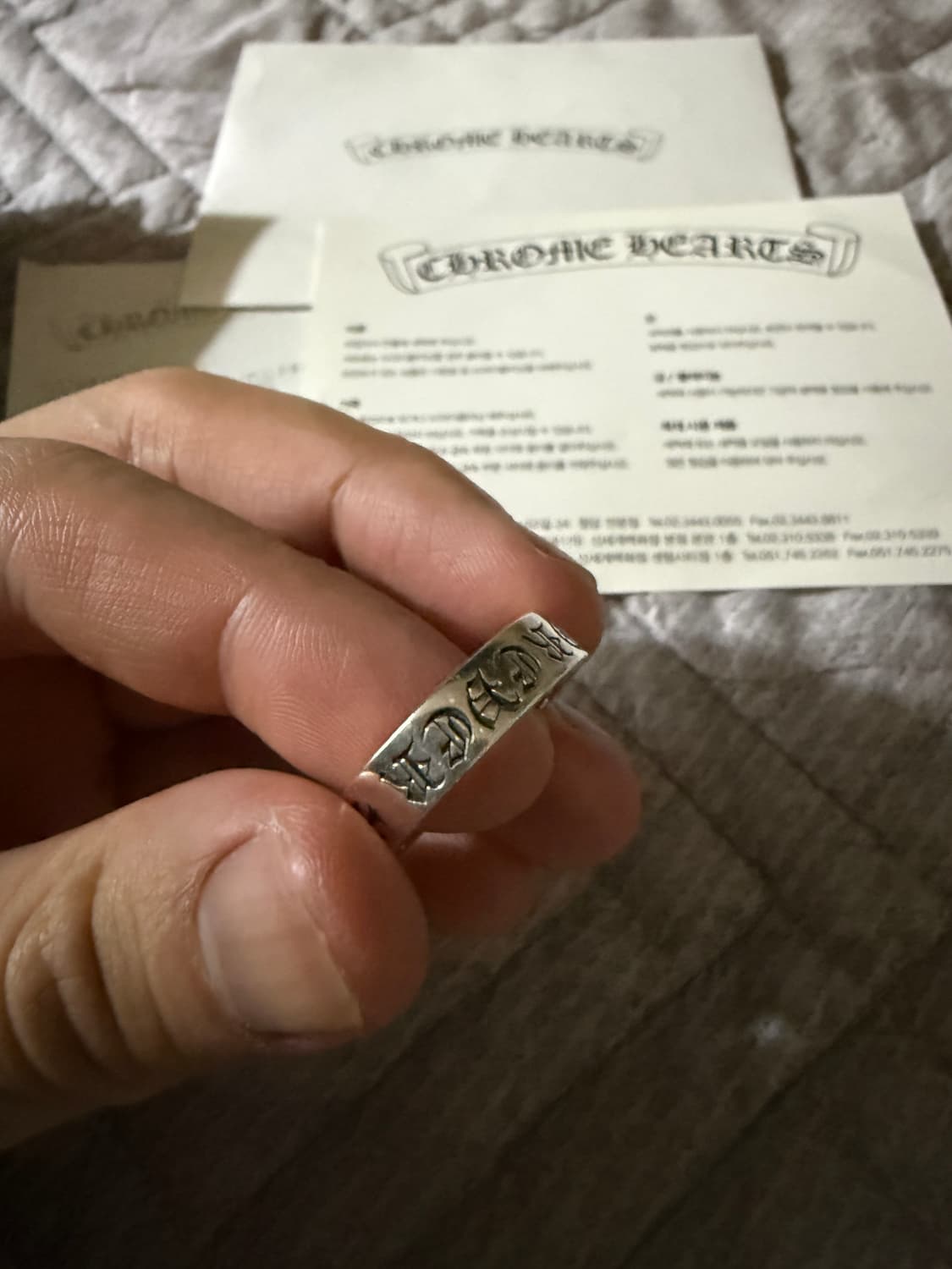 [US8.5, 한국사이즈18호] 크롬하츠 포에버링 풀구성품 상품이미지4