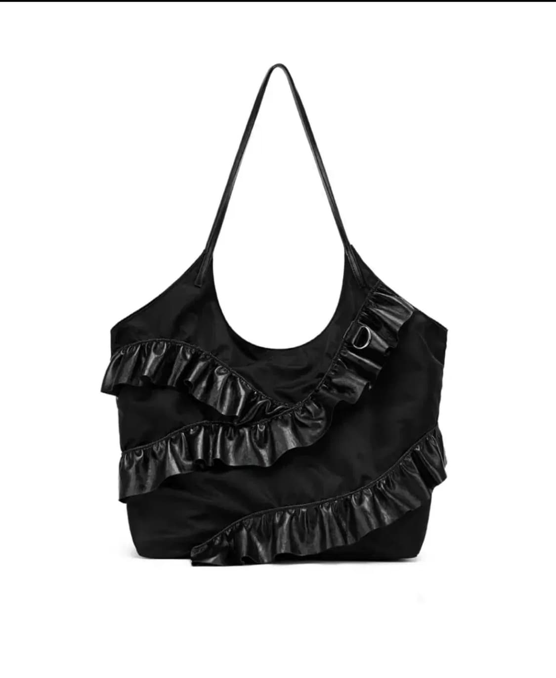 다이닛 프릴 빅백 숄더백 블랙 상품이미지1