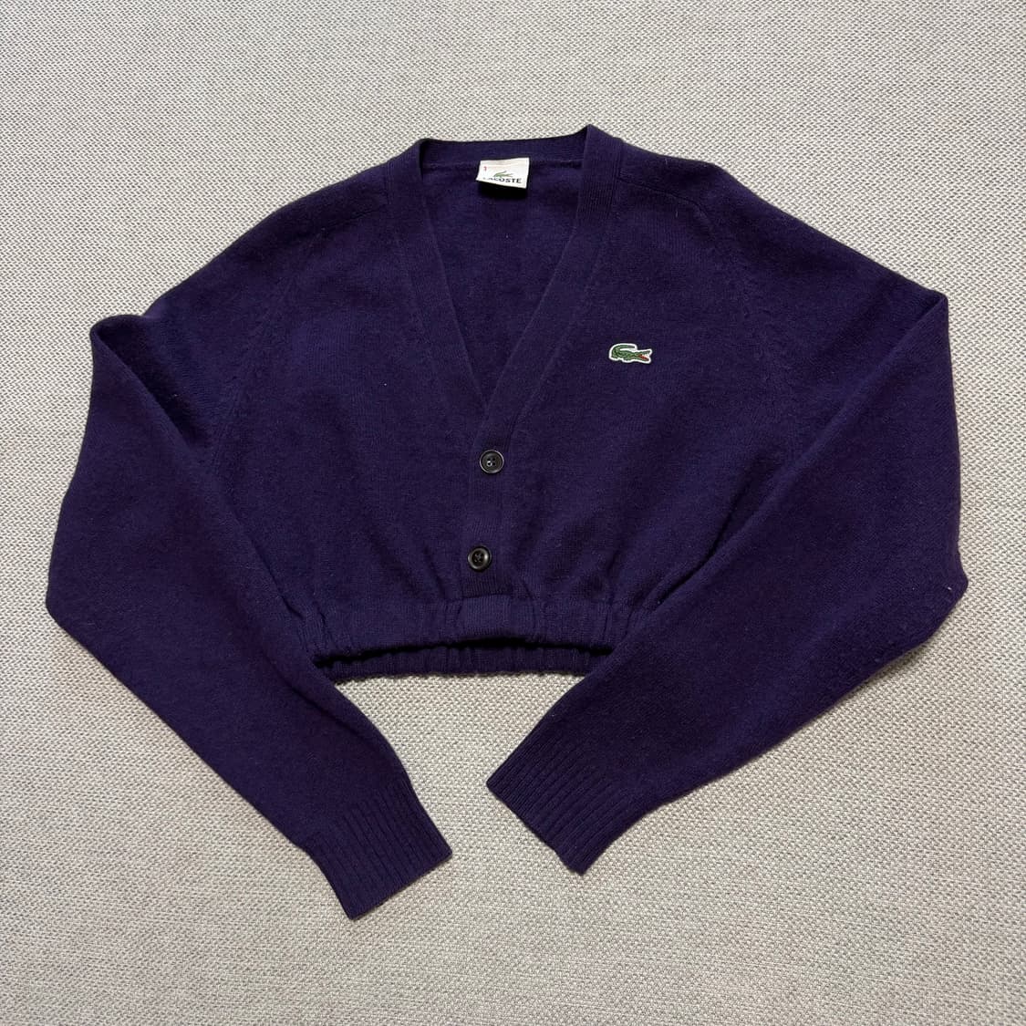 라코스테 크롭 커스텀 니트 가디건 상품이미지1