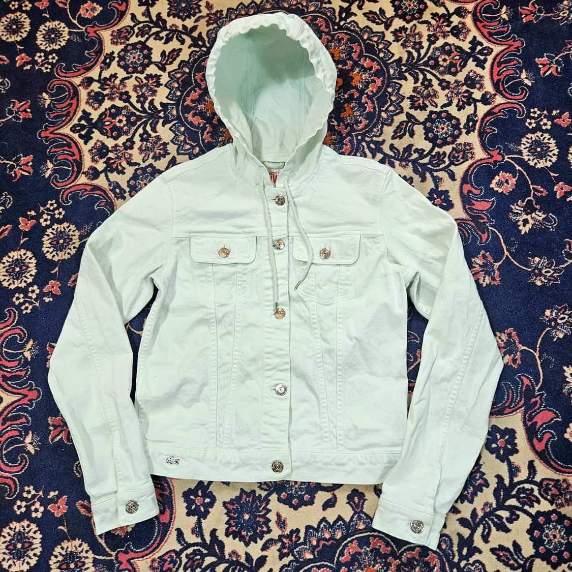 라코스테 라이브 데님 후드 크롭자켓 S 상품이미지1