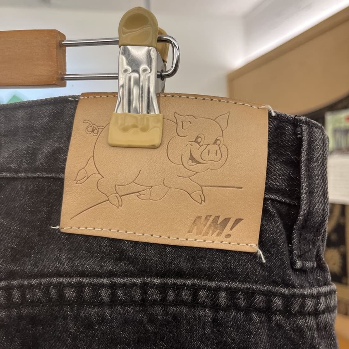 노메뉴얼 스트릿 펑크 드레이프 곱창 흑청 데님팬츠 M C10929 상품이미지5