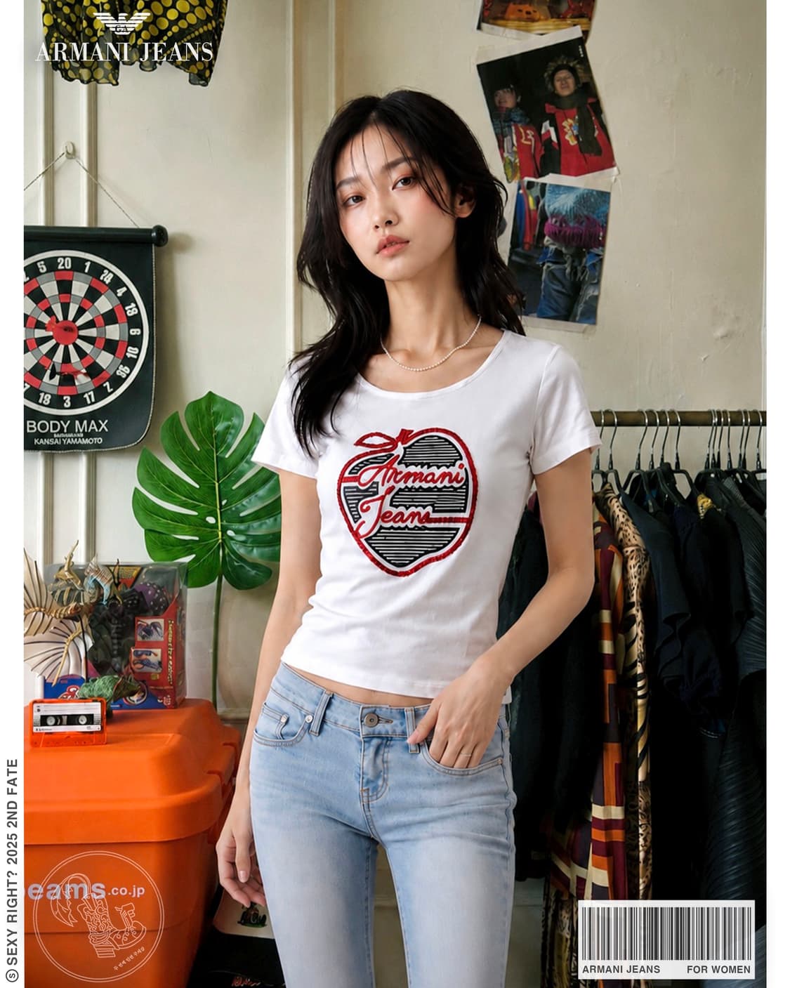 Armani Jeans 3D Spangle Apple Icon T 상품이미지1