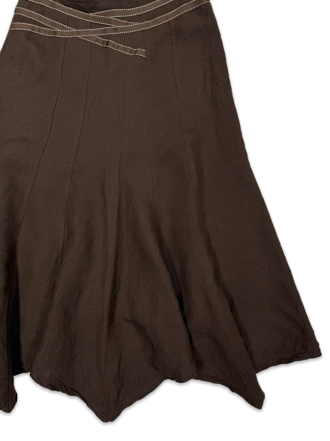 빈티지 Mollione 브라운 플레어 롱 스커트 상품이미지2