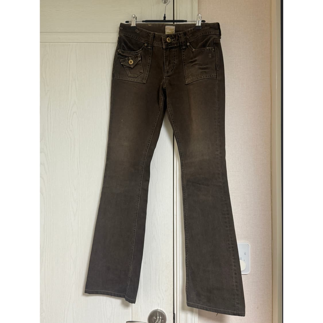 EDWIN SOMETHING 브라운 로우라이즈 부츠컷 상품이미지1