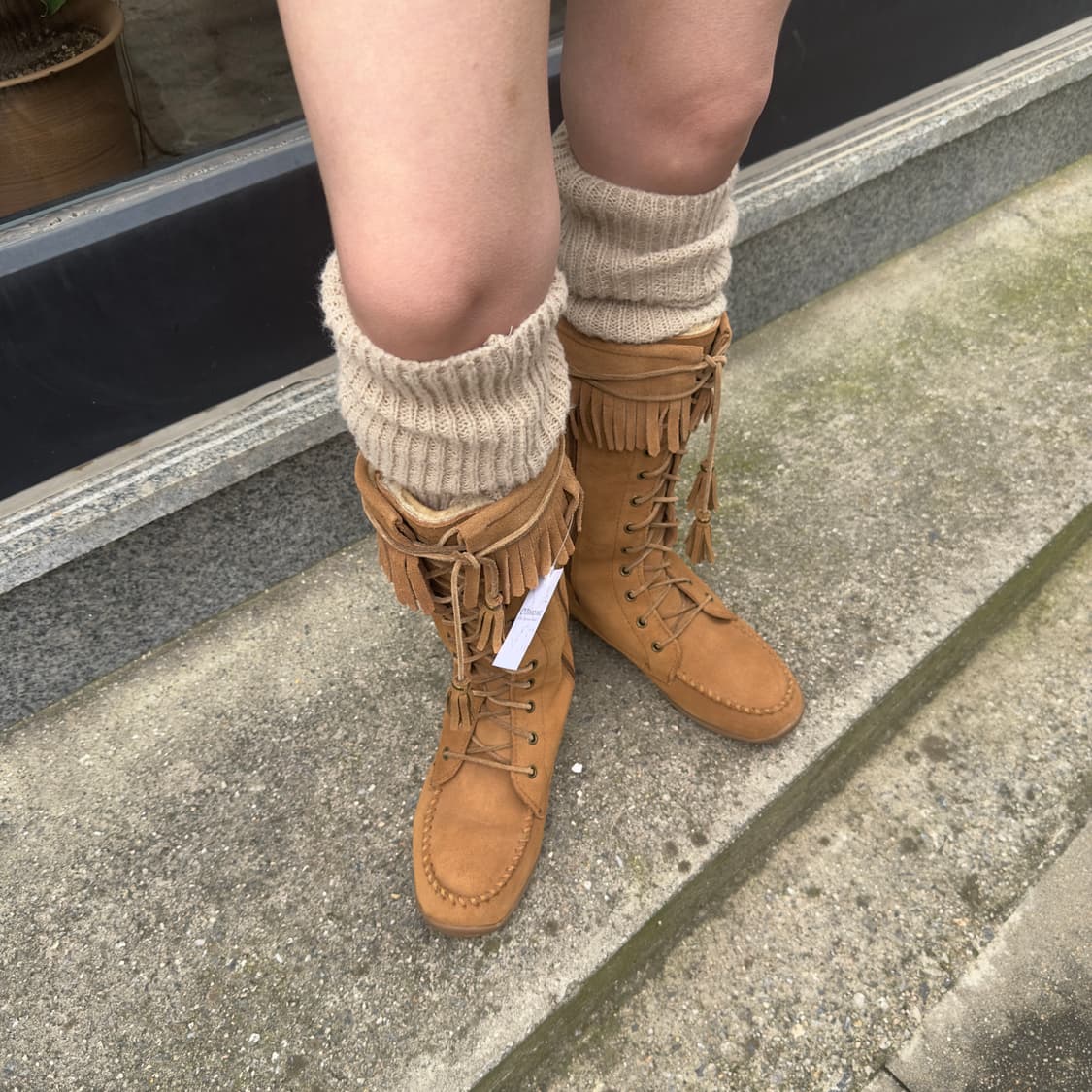 레어 LL BEAN 풀박스 프린지 모카신 퍼 라이닝 부츠 상품이미지9