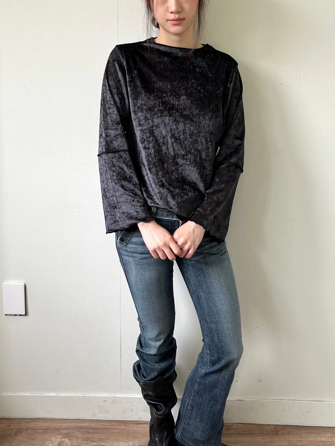 Repsheen 벨벳 탑 상품이미지3