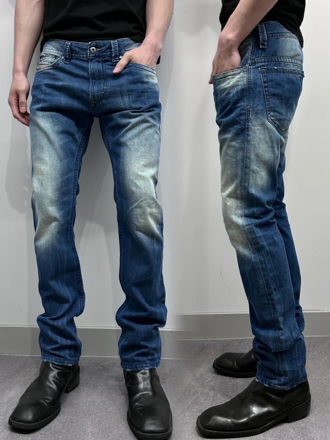 디젤 콘트라스트 워싱 데님 팬츠 상품이미지1