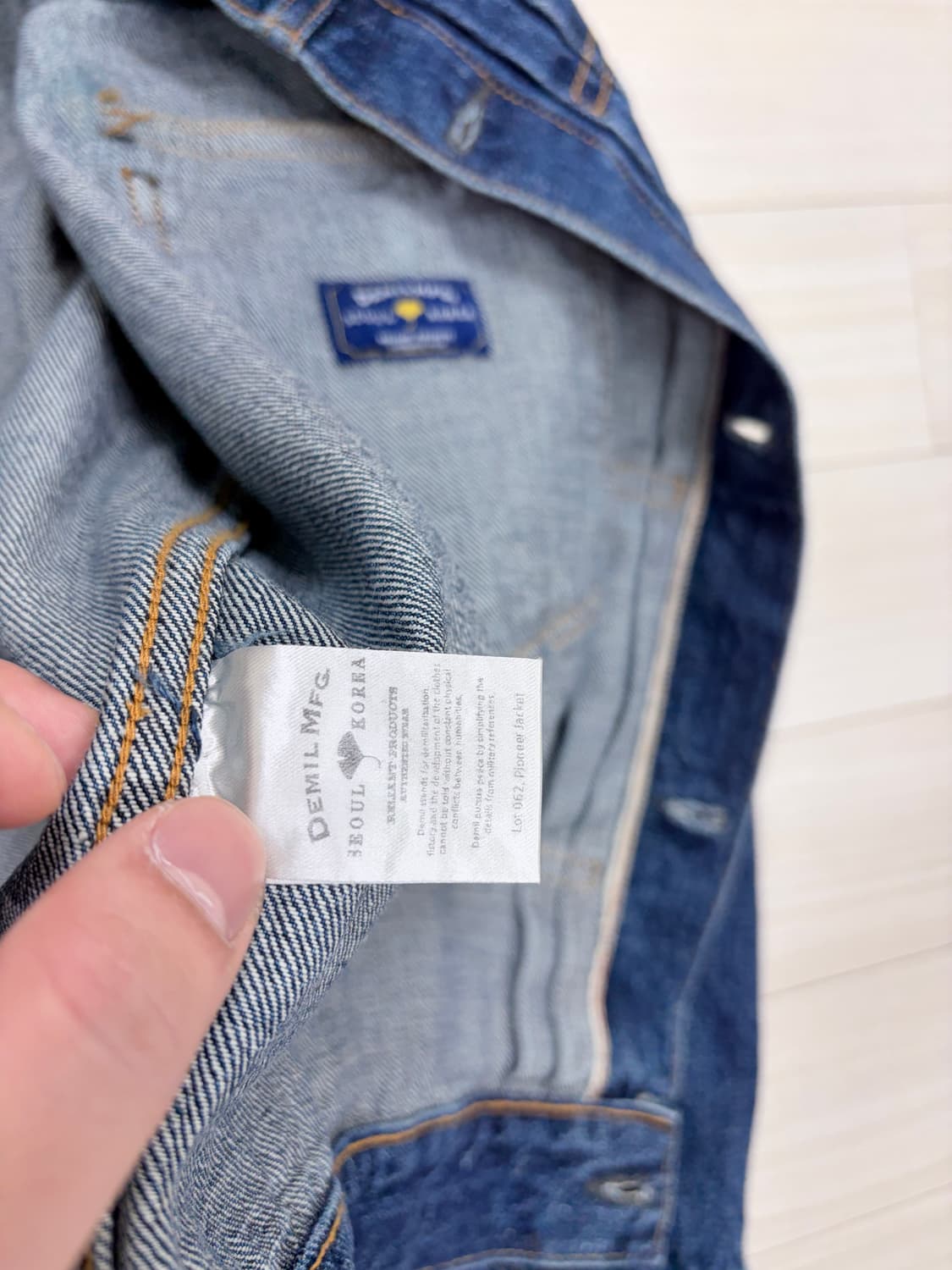데밀 LOT.062 다크 인디고 데님 자켓 상품이미지10