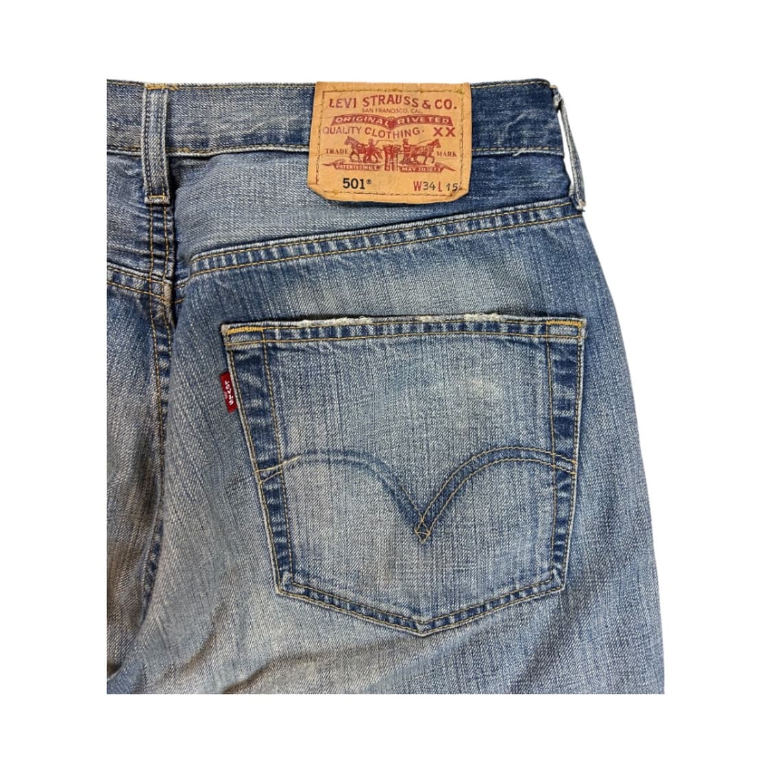 XL) 리바이스 501 워시드 컷오프 데님쇼츠 BD-006 상품이미지2