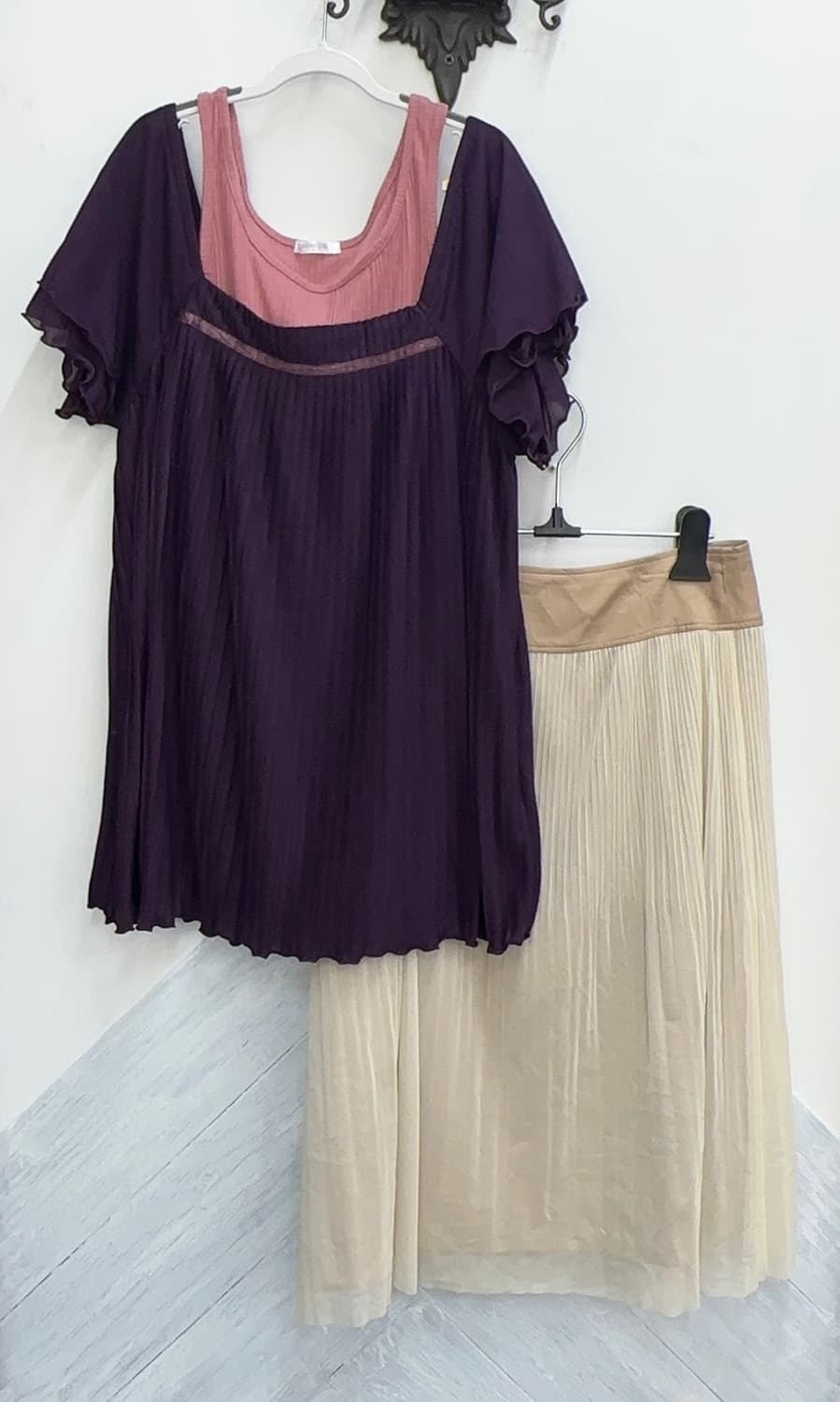 🫧하구미의 레이어드 코디세트🫧 블라우스 샤스커트 일본빈티지  상품이미지3