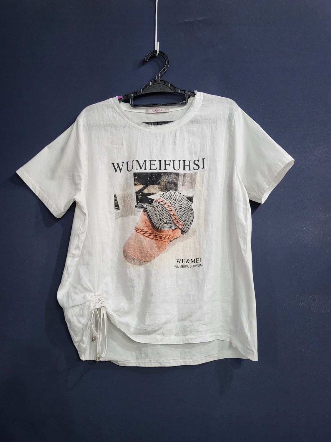 린넨 셔링 스톤 블라우스 상품이미지1