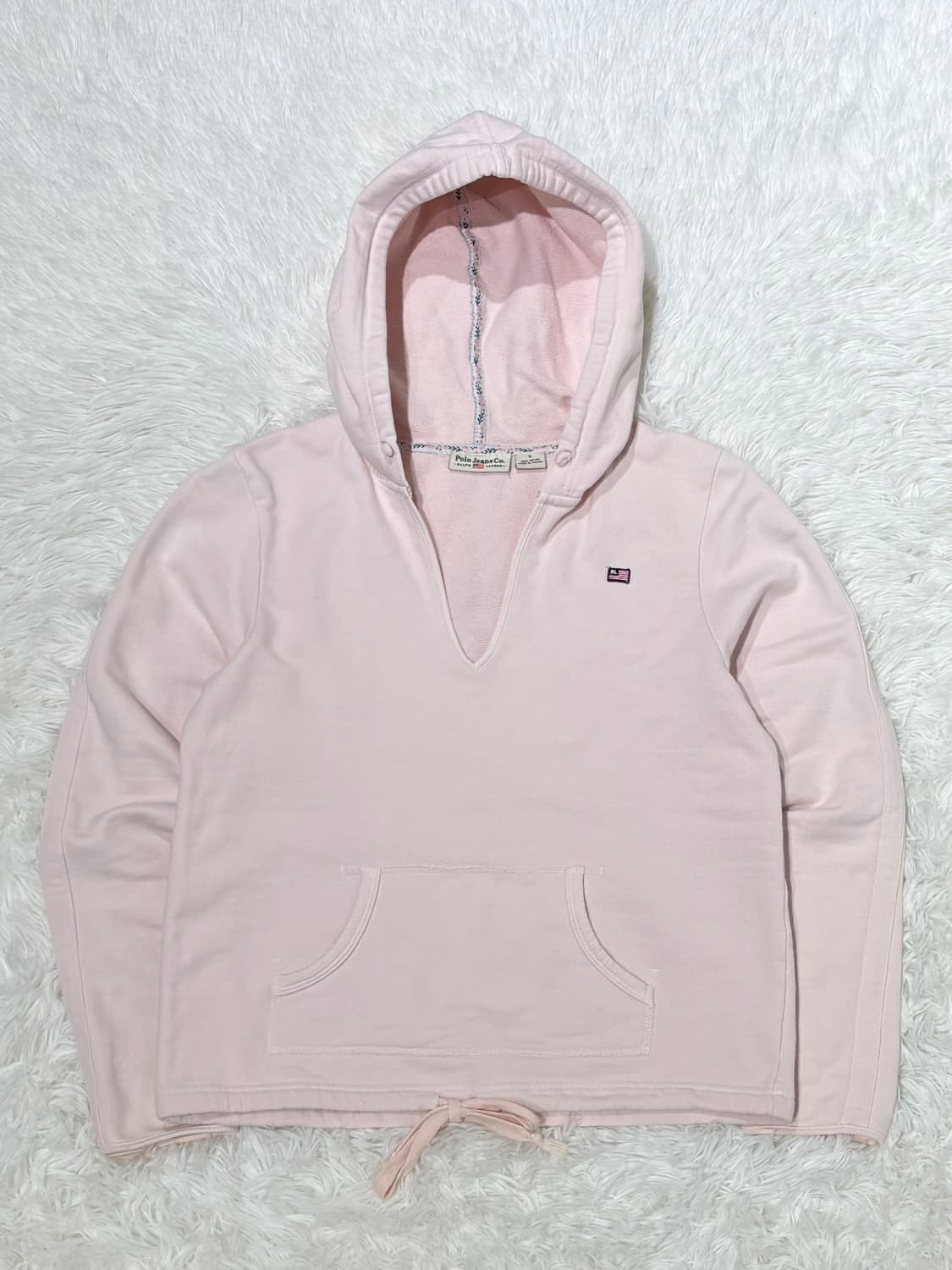 폴로 진스 오픈카라 베이비핑크 후드  상품이미지3