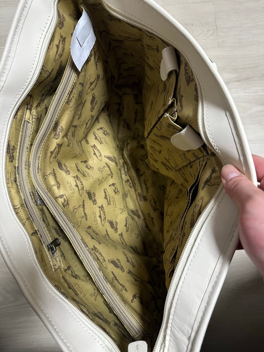 L.L.Bean 엘엘빈 화이트 레더 토트백 상품이미지5