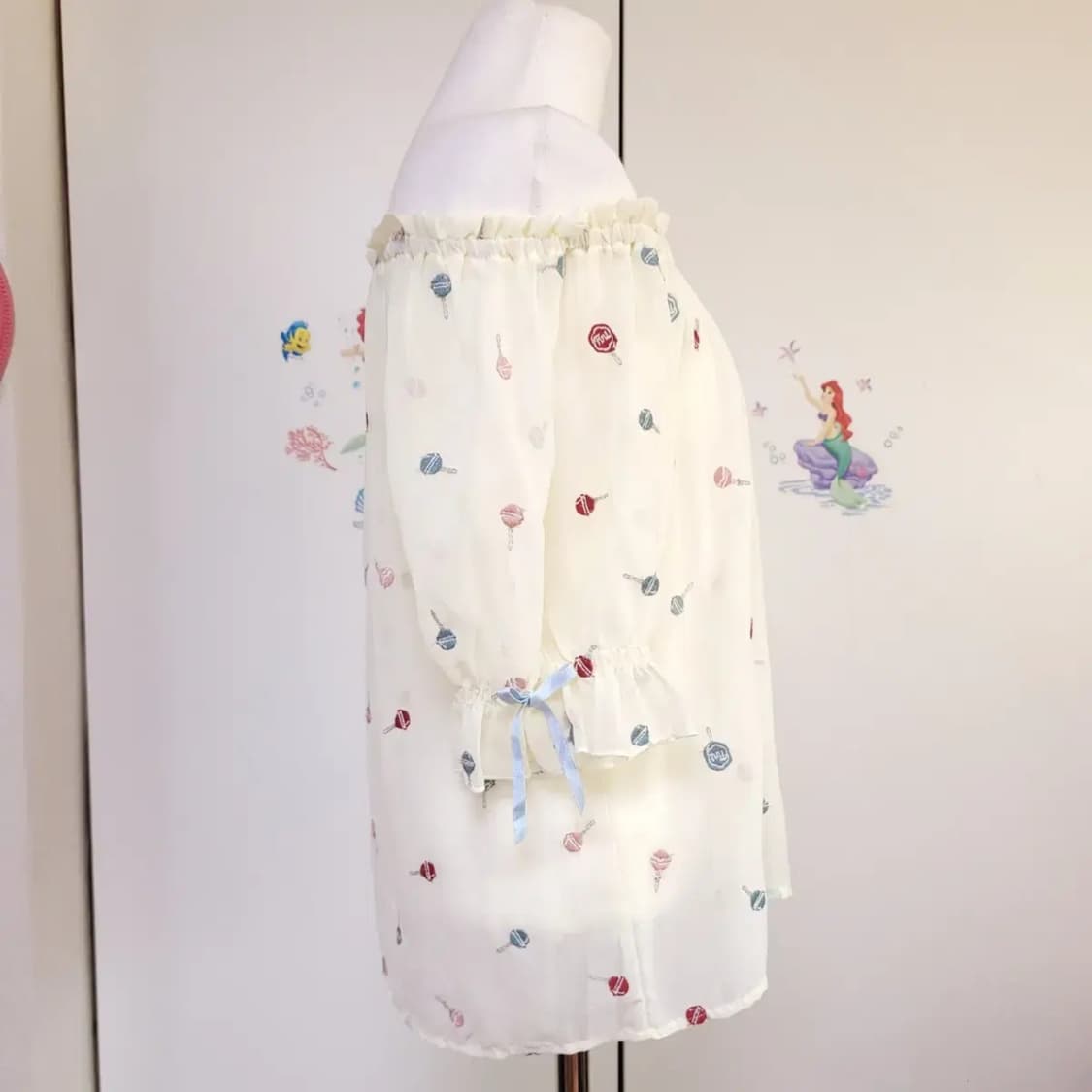 일본빈티지 시스루 오프숄더 탑 상품이미지2