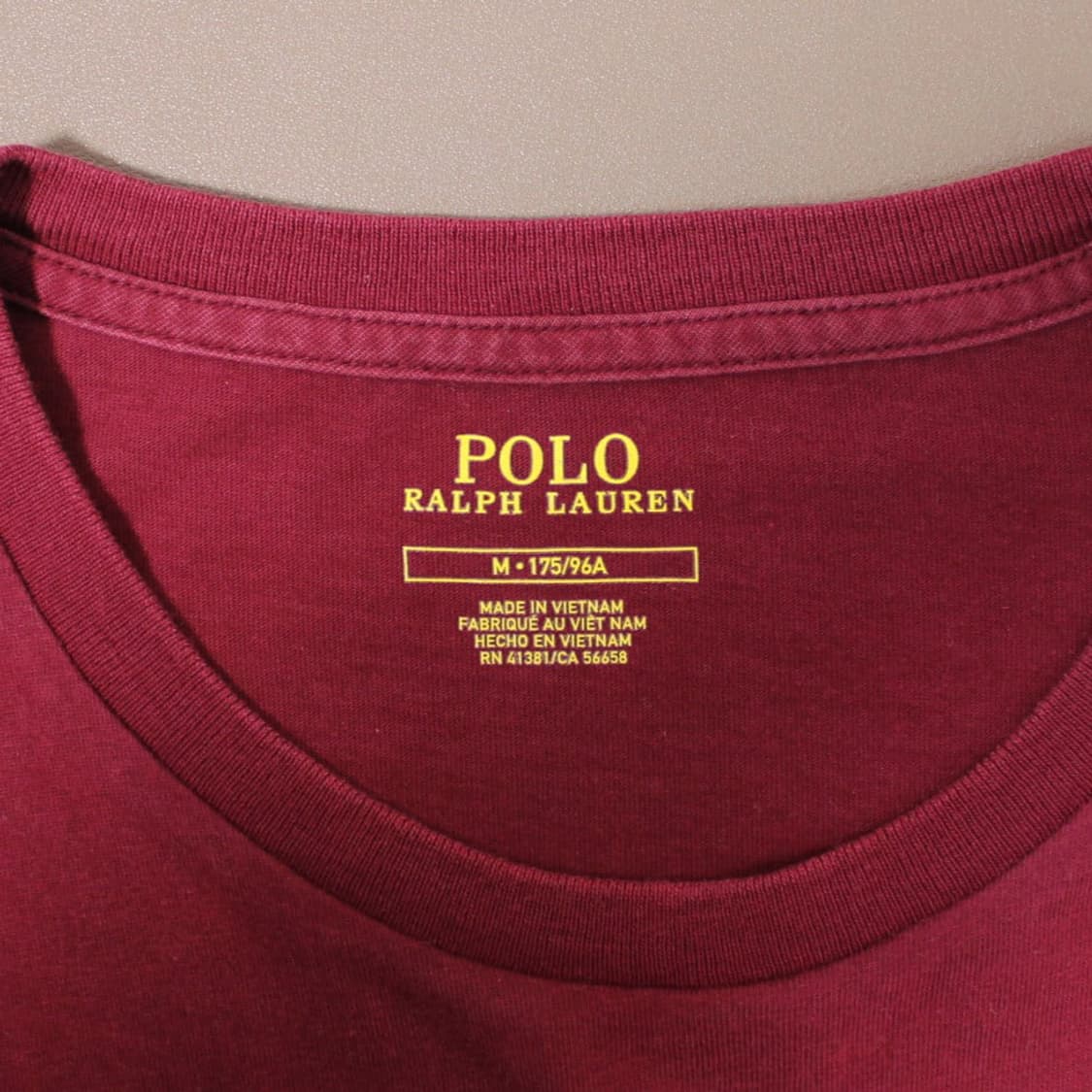 Polo 폴로 랄프로렌 버건디 반팔 라운드 티 상품이미지3