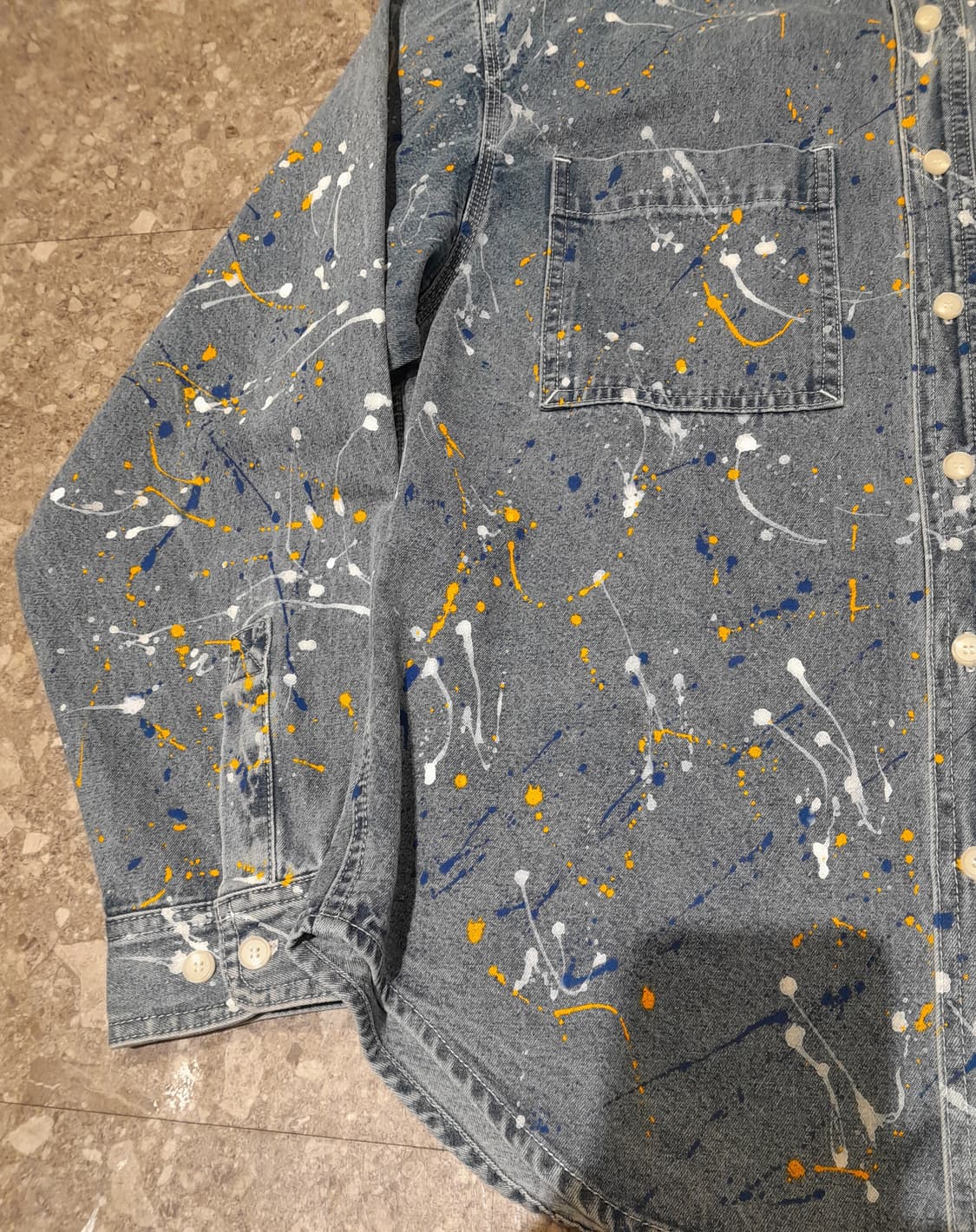 💥디스이즈네버댓 데님 페인팅 셔츠자켓 (M)   상품이미지7