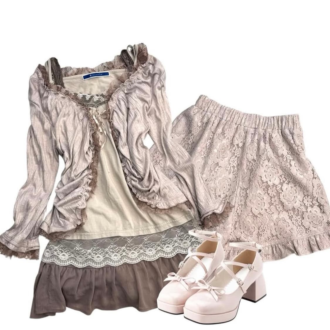 뮤트브라운셋+피드 코디셋  상품이미지2